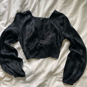 Silk Rose Print Crop